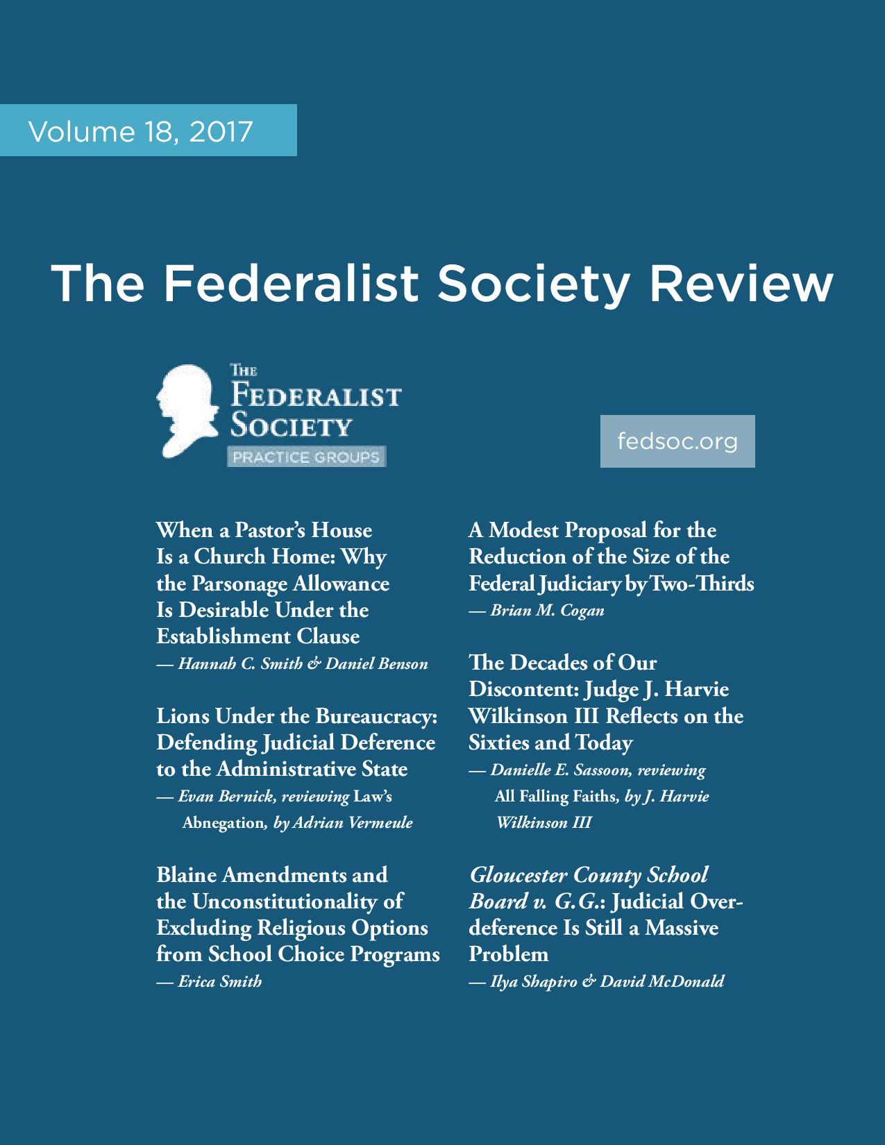 Federalist Society Review, Volume 18 | The Federalist Society